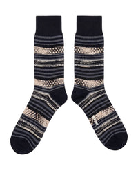 Missoni Missoni Black  Mens Textured Pattern Crew Socks-