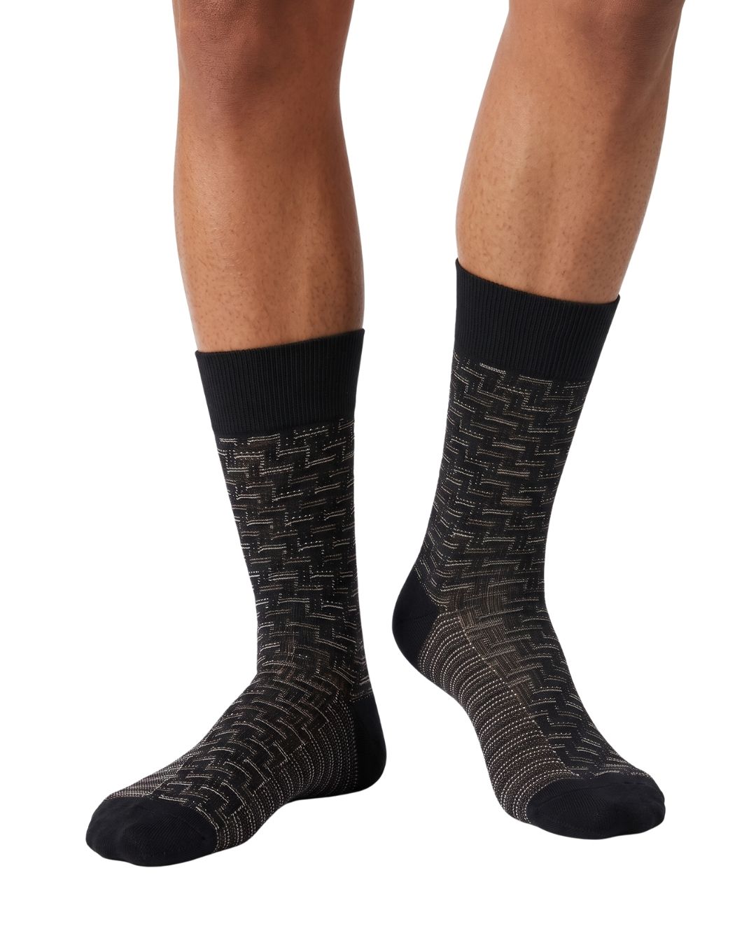 Missoni Missoni Black Red Mens Textured Melange Crew Socks-