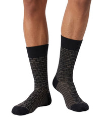Missoni Missoni Black Red Mens Textured Melange Crew Socks-