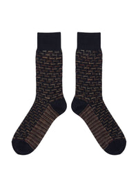 Missoni Missoni Black Red Mens Textured Melange Crew Socks-