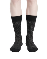 Missoni Missoni Black White Mens Textured Melange Crew Socks-