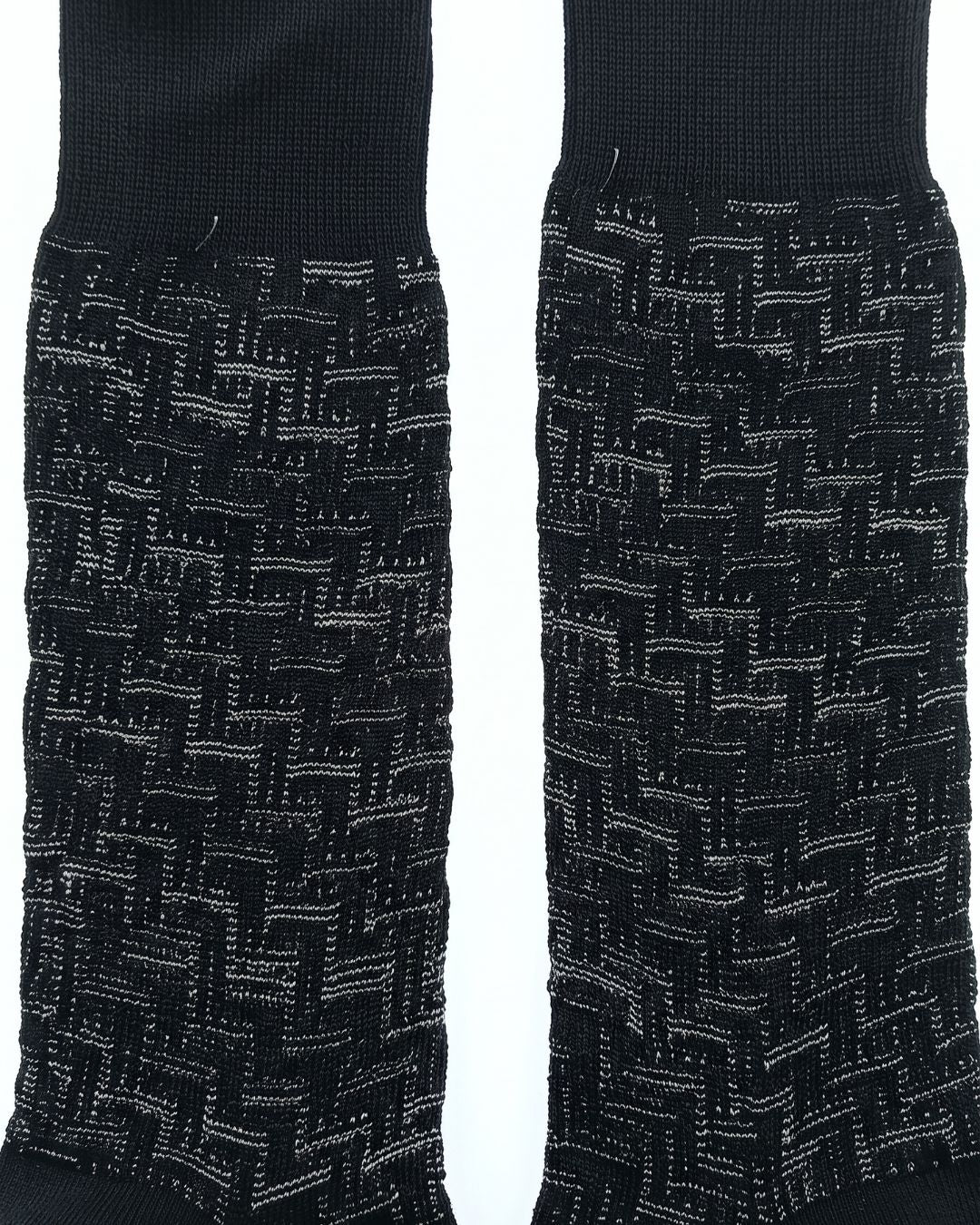 Missoni Missoni Black White Mens Textured Melange Crew Socks-