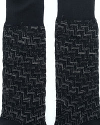 Missoni Missoni Black White Mens Textured Melange Crew Socks-