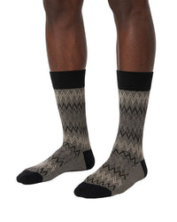 Missoni Missoni Black White  Mens Chevron Crew Socks-S