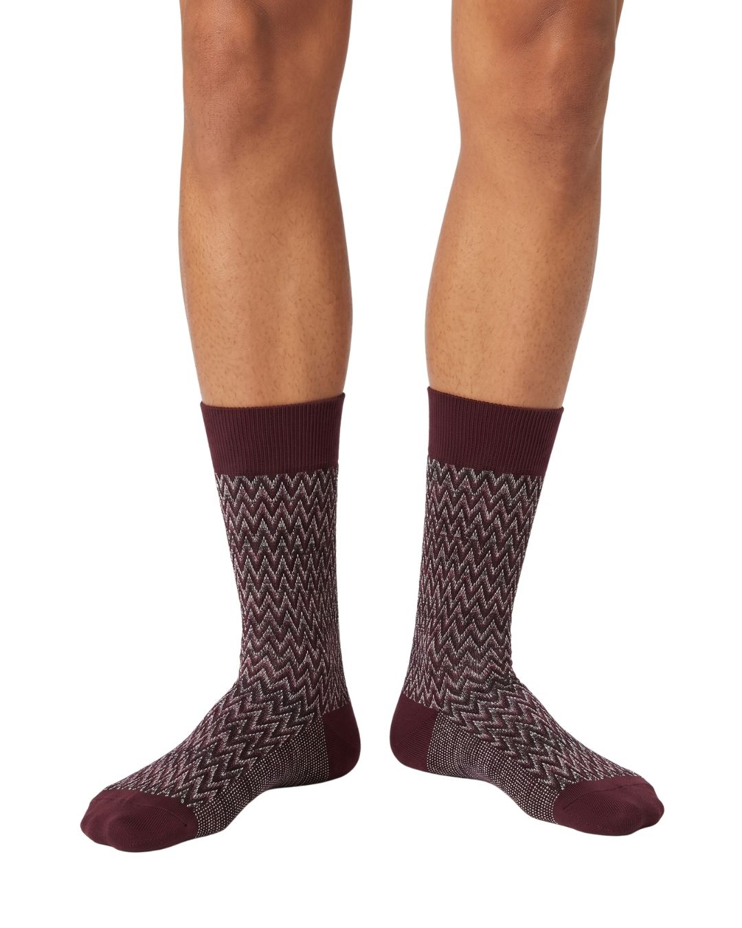 Missoni Missoni Plum Mens Chevron Crew Socks-