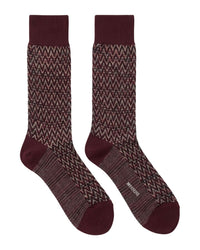 Missoni Missoni Plum Mens Chevron Crew Socks-
