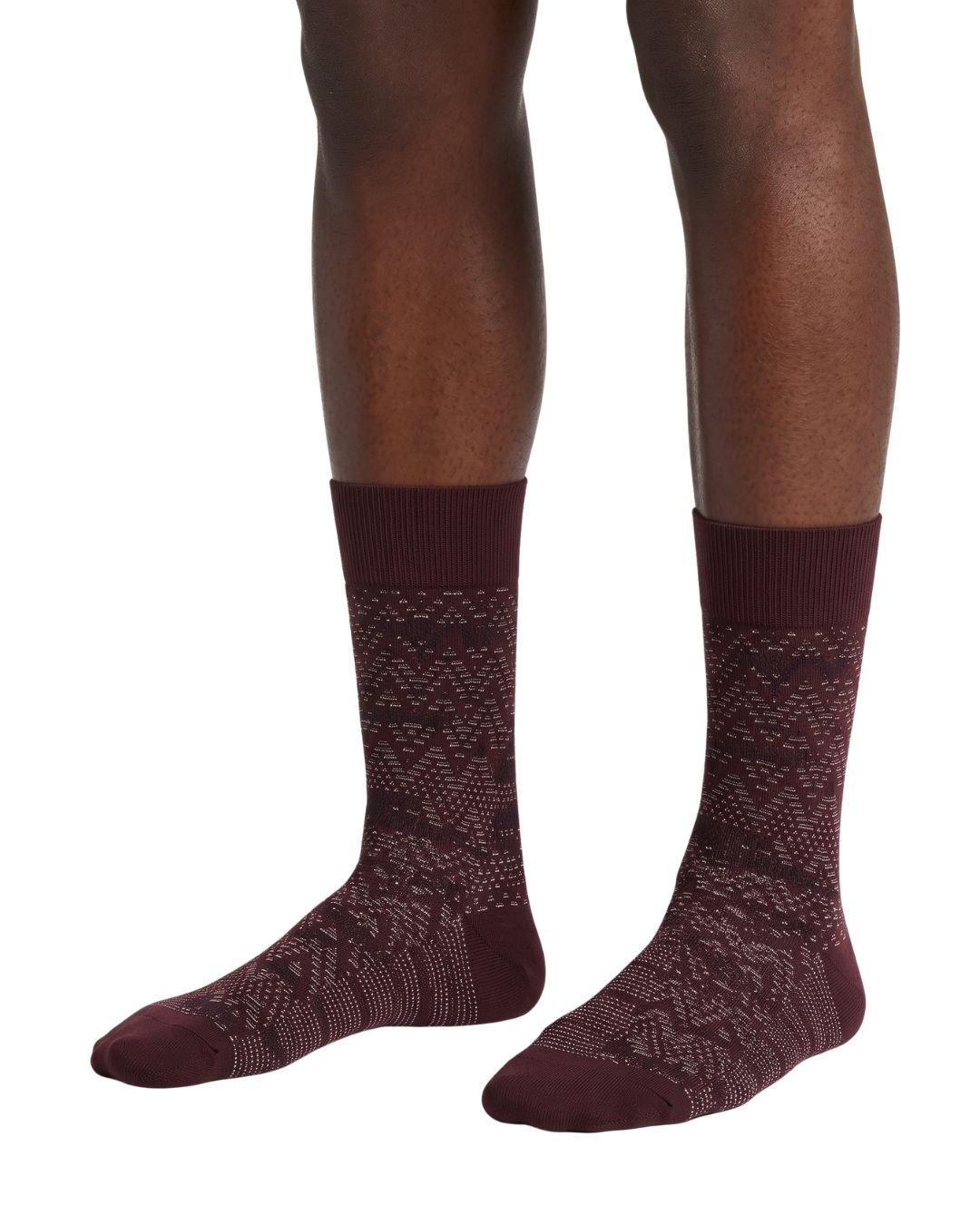 Missoni Missoni Dark Plum Mens Textured Melange Crew Socks-