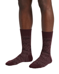 Missoni Missoni Dark Plum Mens Textured Melange Crew Socks-