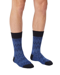 Missoni Missoni Royal Blue Mens Chevron Crew Socks-M