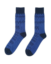 Missoni Missoni Royal Blue Mens Chevron Crew Socks-M