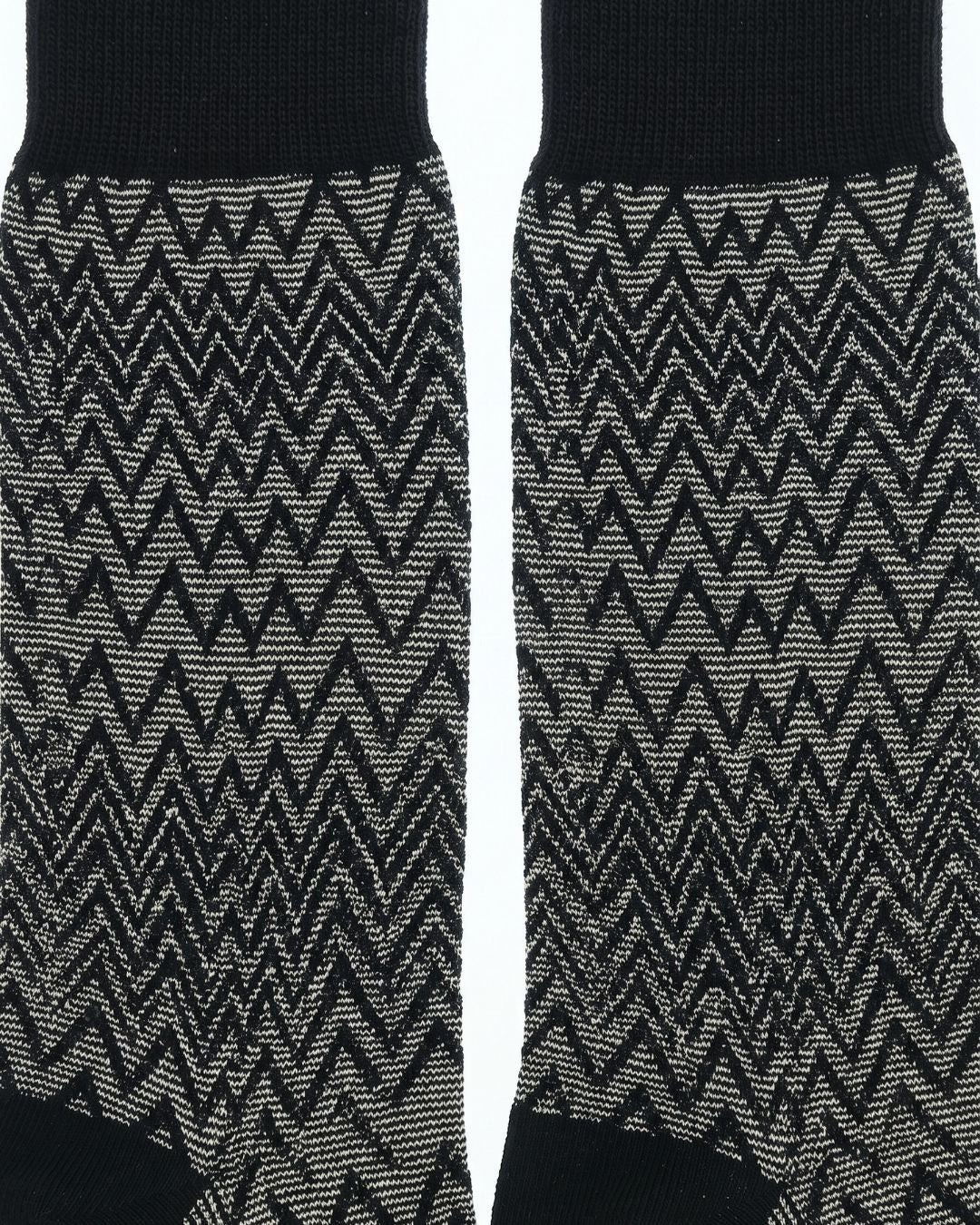 Missoni Missoni Black Cream Mens Textured Melange Crew Socks-m
