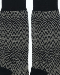 Missoni Missoni Black Cream Mens Textured Melange Crew Socks-m