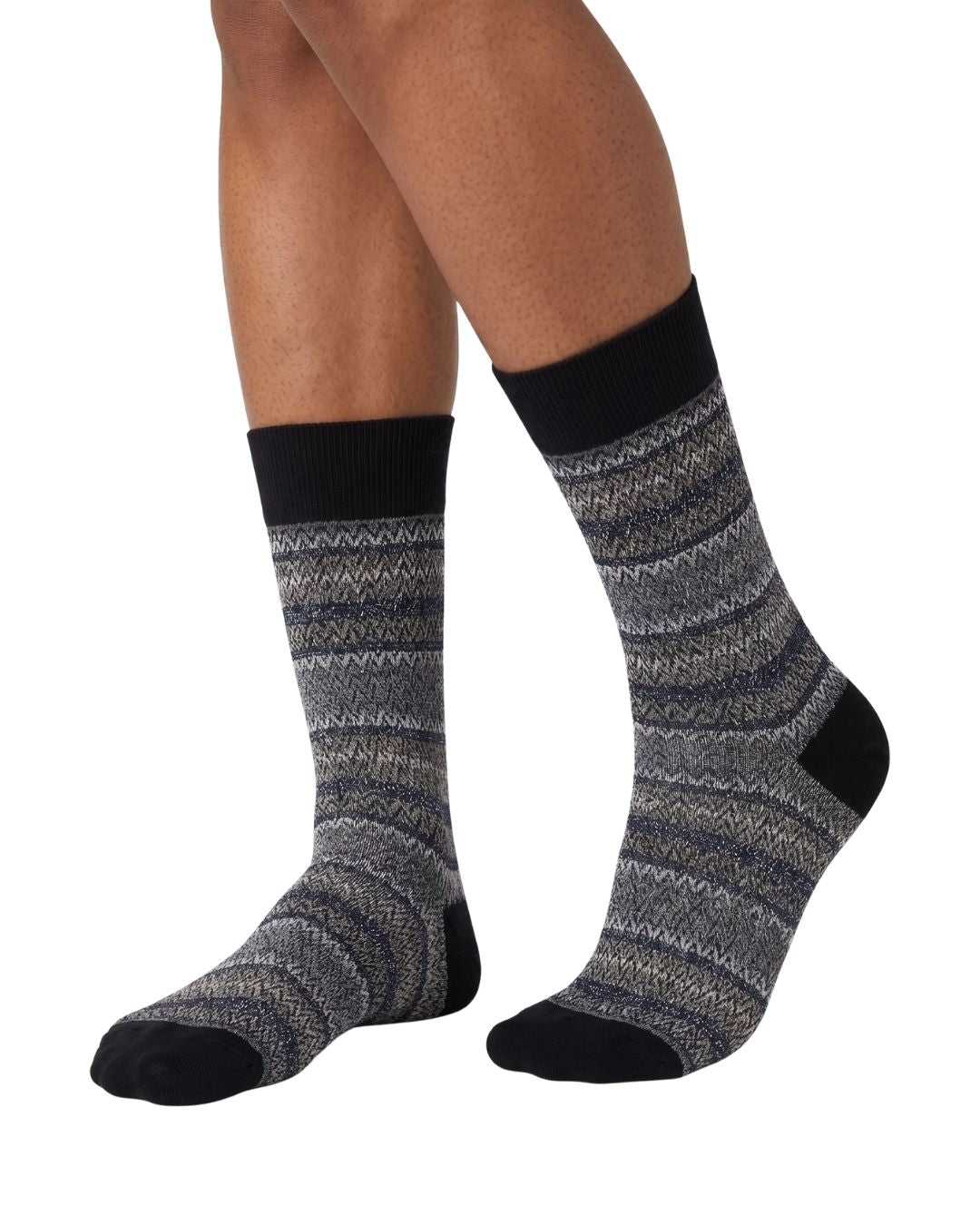 Missoni Missoni Grey Multi Mens Chevron Melange Crew Socks-M