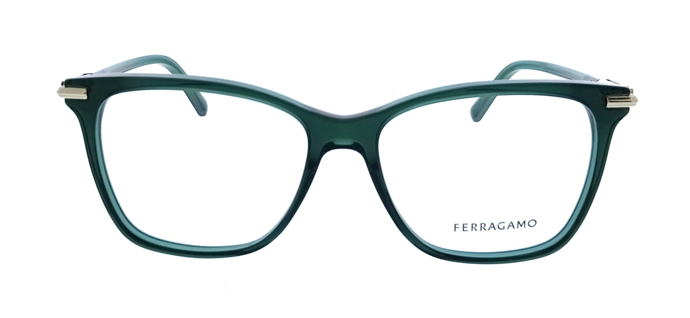 Salvatore Ferragamo Transparent Green Cat Eye SF3013 317 Eyeglasses