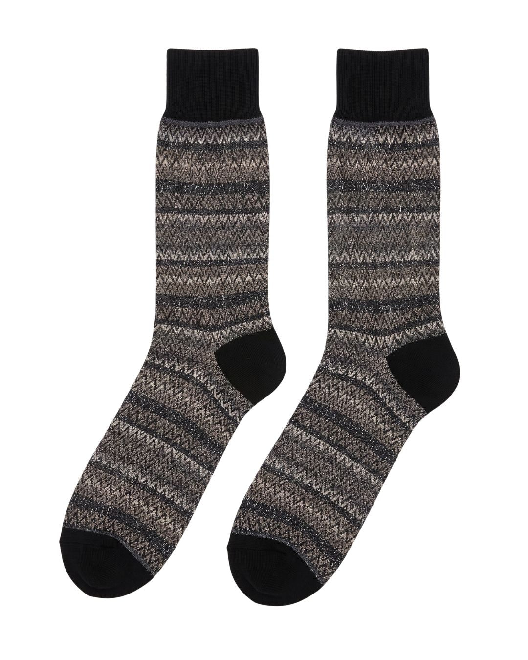 Missoni Missoni Grey Multi Mens Chevron Melange Crew Socks-M
