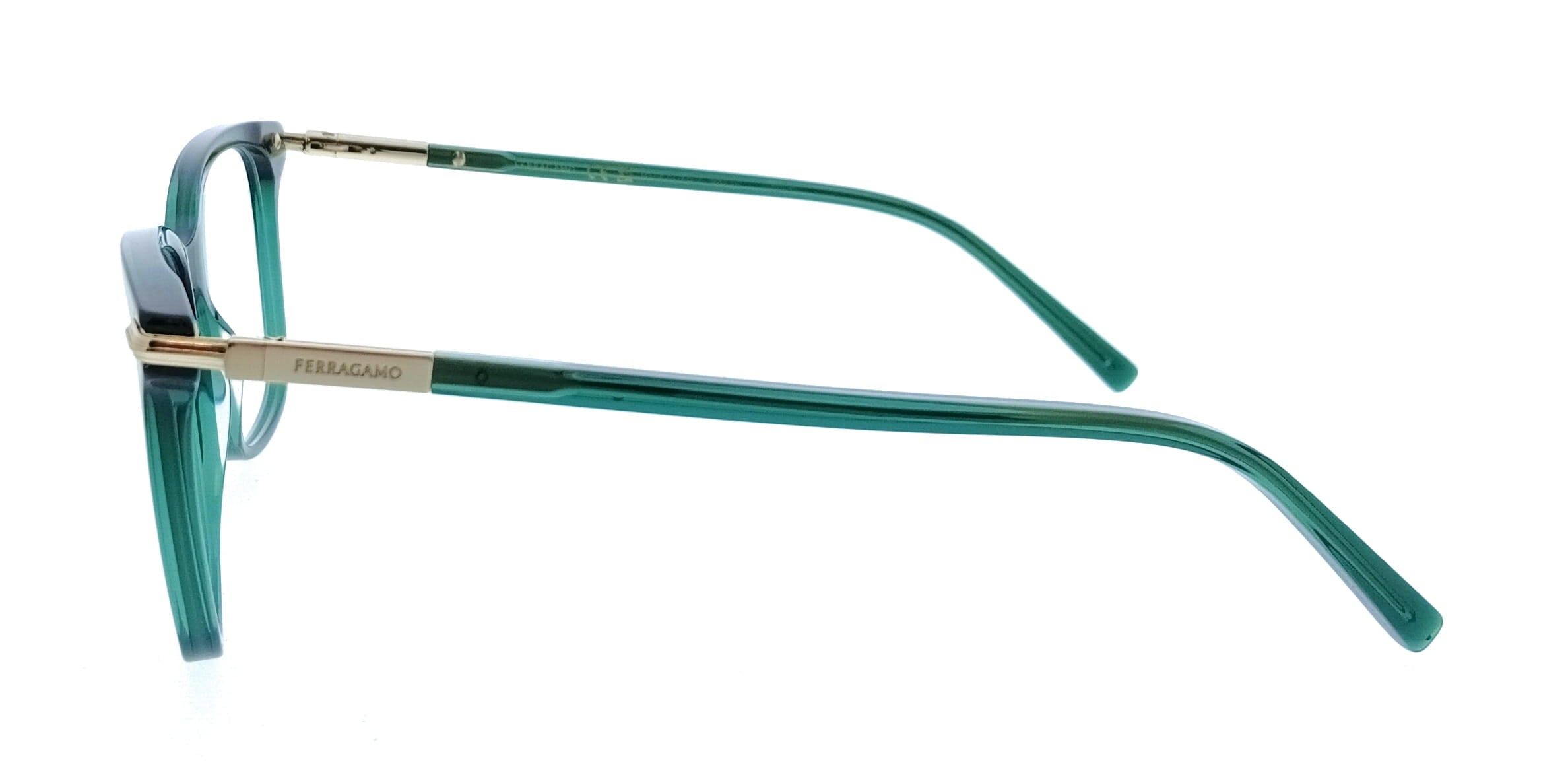 Salvatore Ferragamo Transparent Green Cat Eye SF3013 317 Eyeglasses