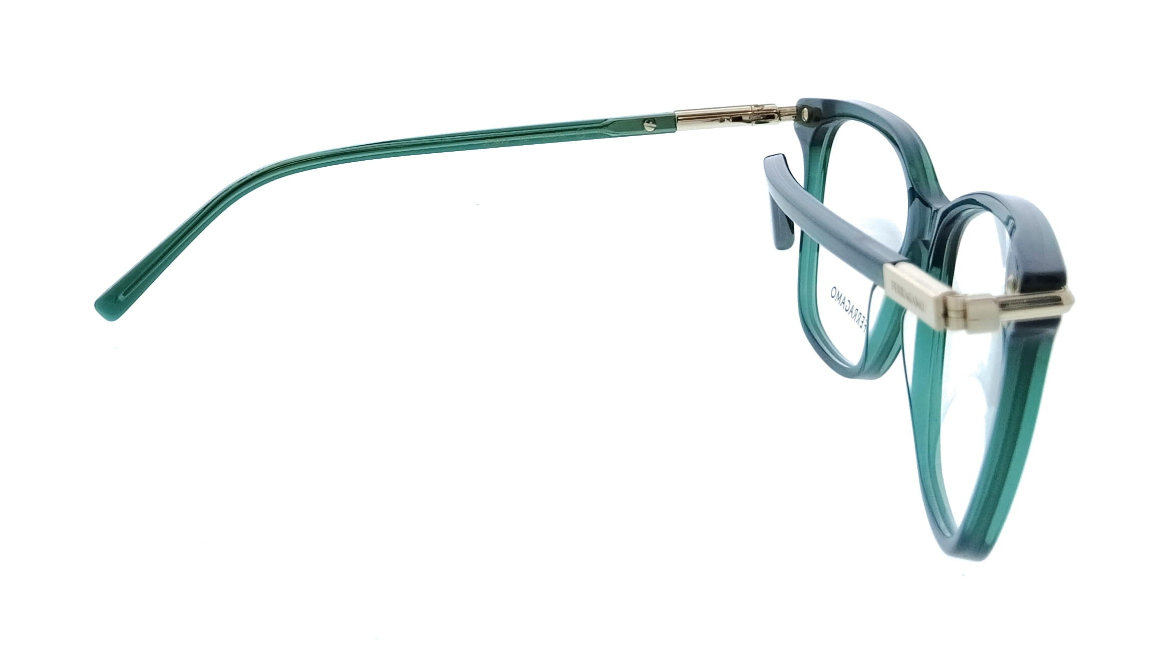 Salvatore Ferragamo Transparent Green Cat Eye SF3013 317 Eyeglasses