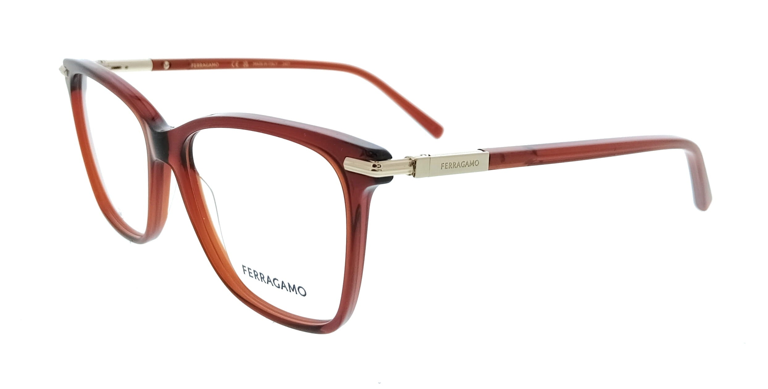 Salvatore Ferragamo Transparent Red Cat Eye SF3013 616 Eyeglasses