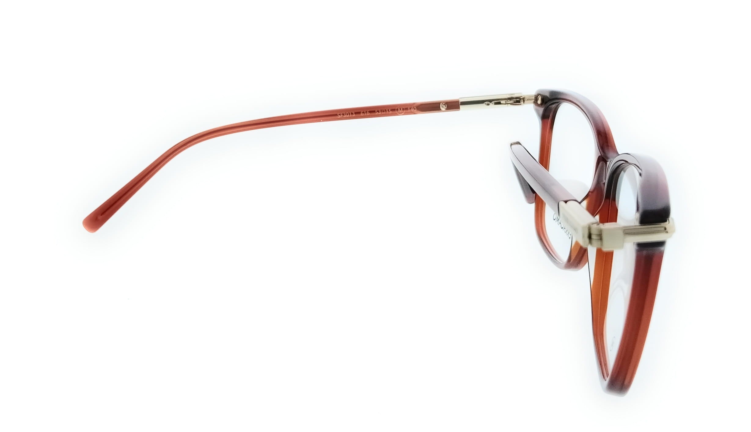 Salvatore Ferragamo Transparent Red Cat Eye SF3013 616 Eyeglasses