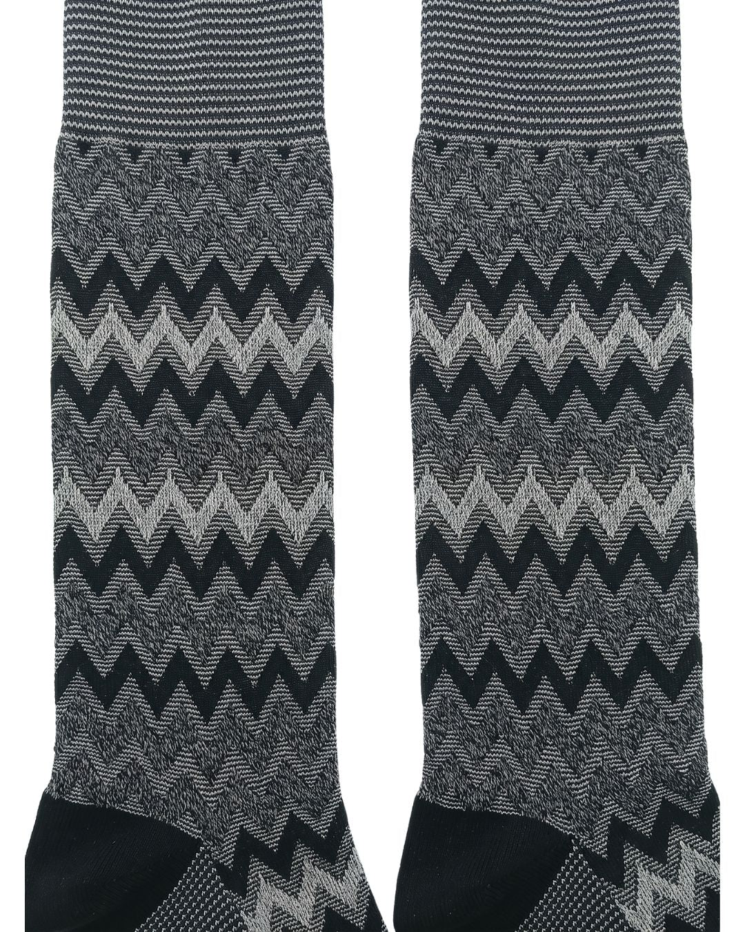 Missoni Missoni Grey Tone Mens Chevron Melange Crew Socks-S