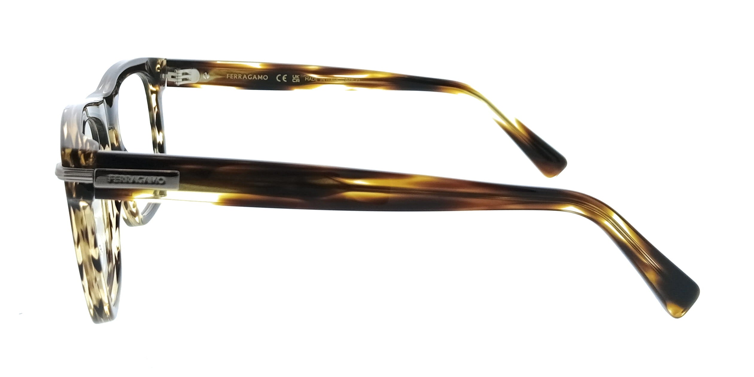 Salvatore Ferragamo Striped Brown Rectangle SF3015 216 Eyeglasses