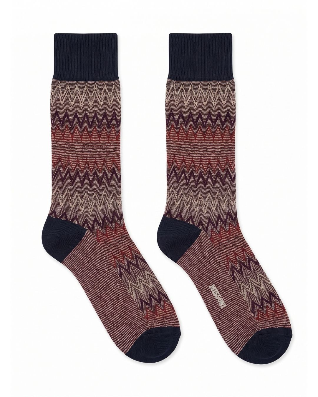 Missoni Missoni Black Mens Classic Chevron Crew Socks-M