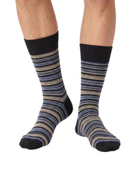 Missoni Missoni Blue Grey Mens Stripe Crew Socks-M