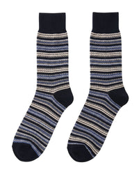 Missoni Missoni Blue Grey Mens Stripe Crew Socks-M
