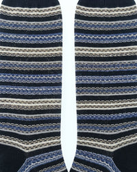 Missoni Missoni Blue Grey Mens Stripe Crew Socks-M