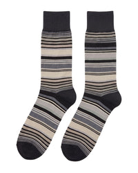 Missoni Missoni Beige Black Mens Stripe Crew Socks-M