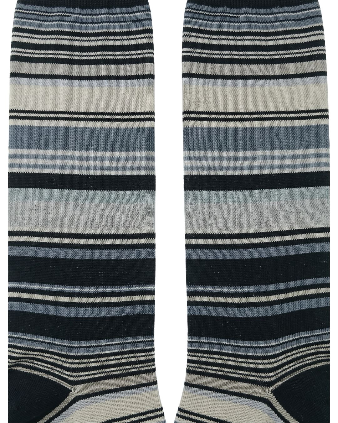 Missoni Missoni Beige Black Mens Stripe Crew Socks-M
