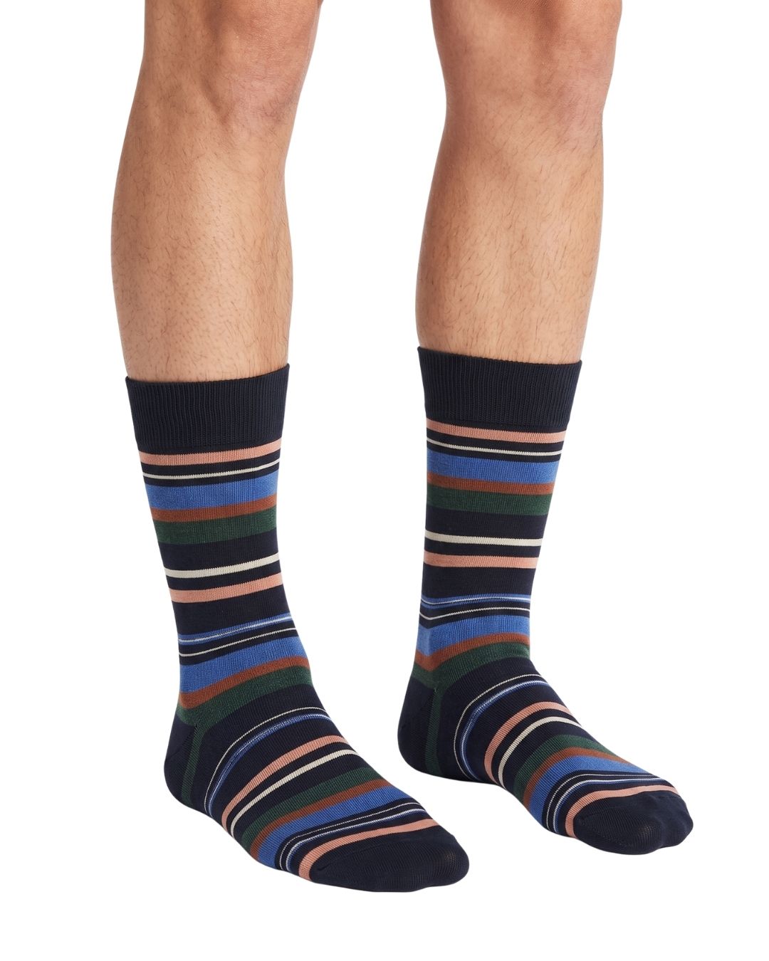 Missoni Missoni Black Green  Mens Stripe Crew Socks-M