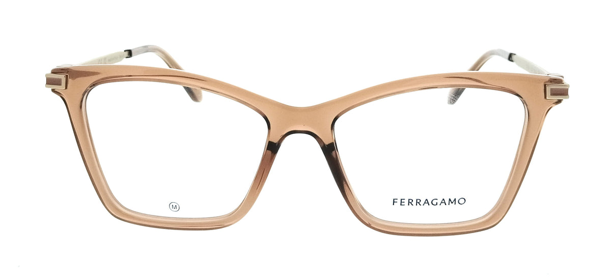 Salvatore Ferragamo Transparent Brown Cat Eye SF3024 232 Eyeglasses