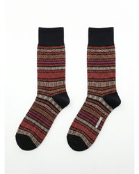 Missoni Missoni Black Multi Mens Knit Stripe Crew Socks-S