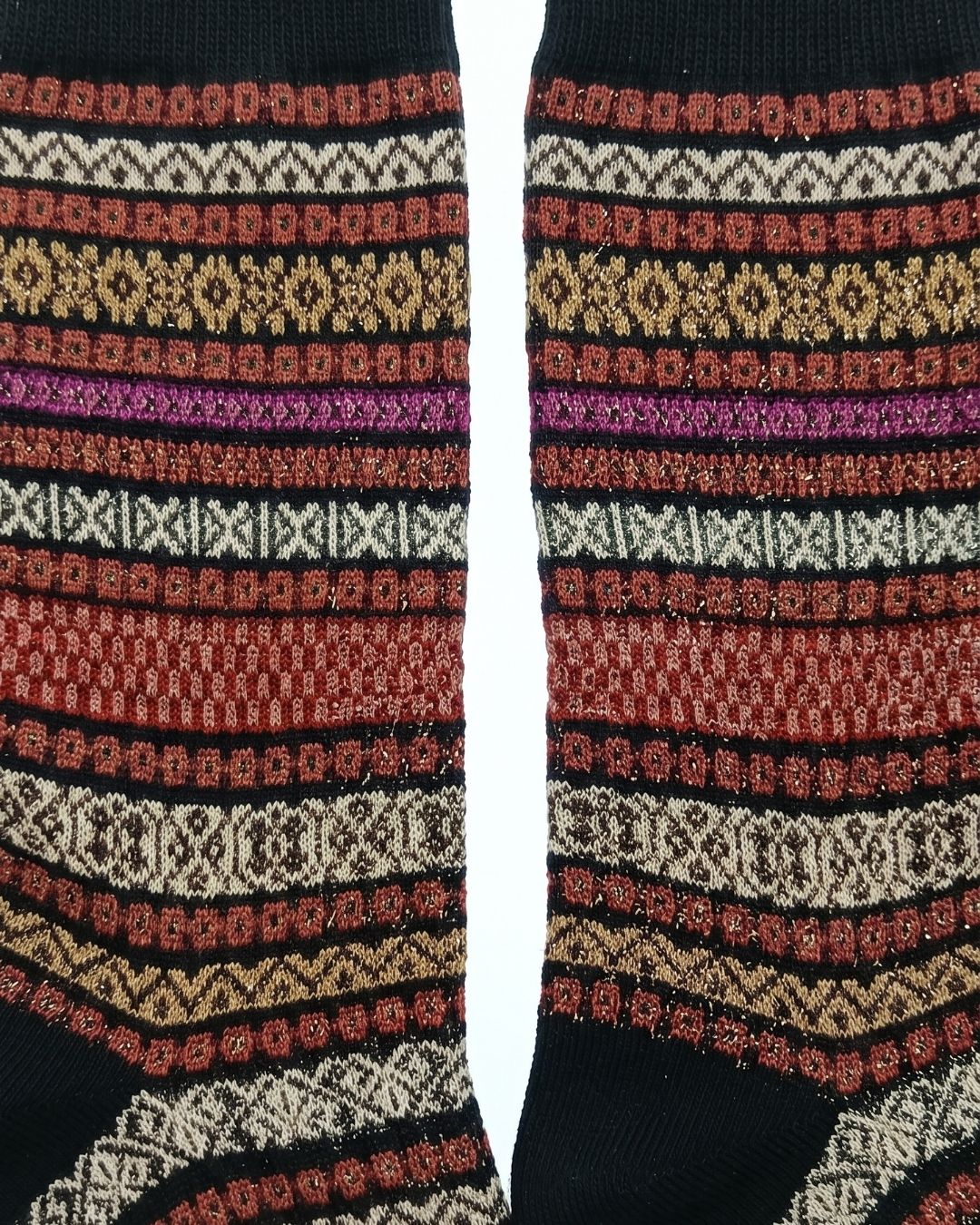 Missoni Missoni Black Multi Mens Knit Stripe Crew Socks-S