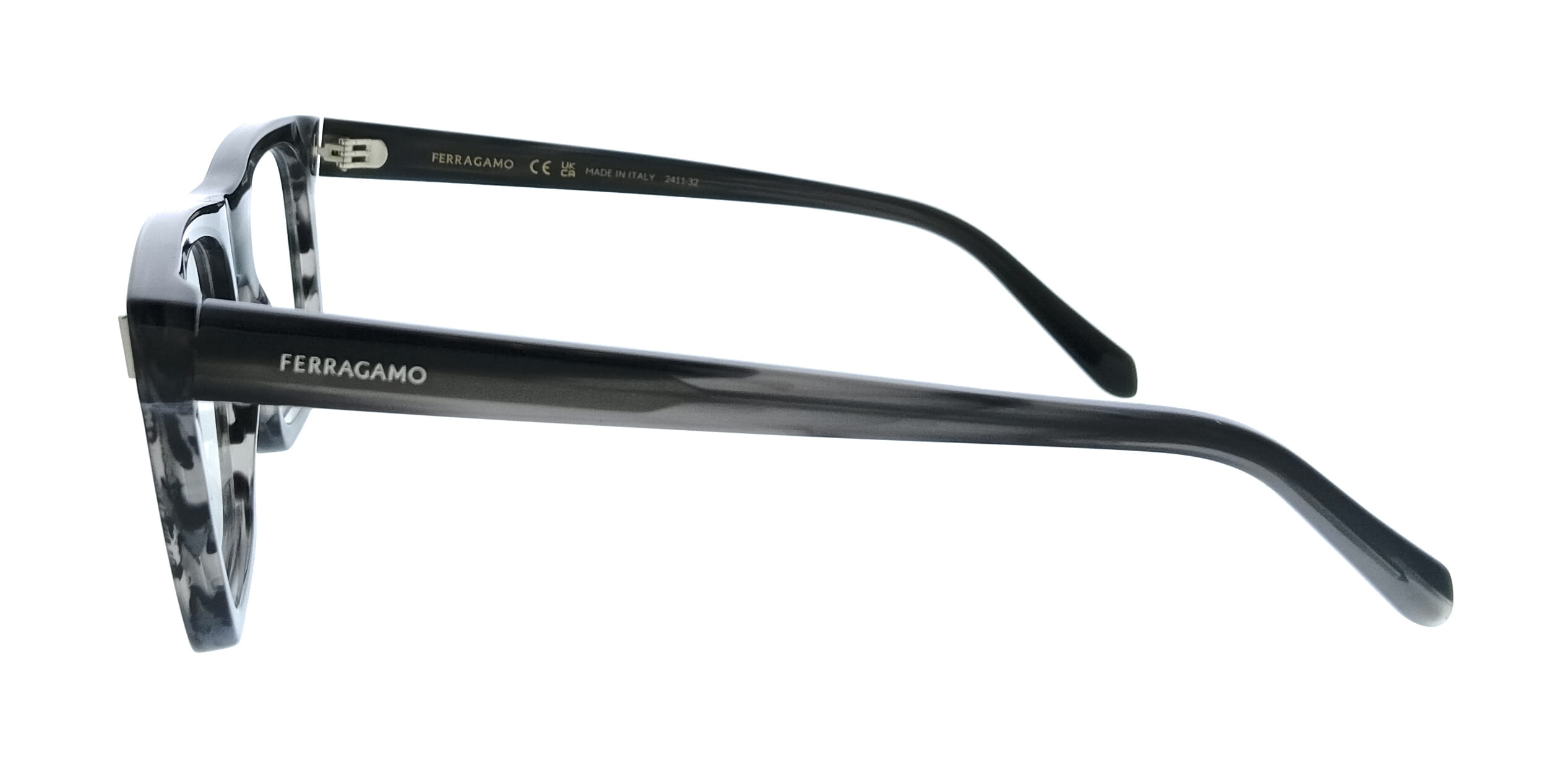 Salvatore Ferragamo Striped Grey Rectangle SF3029 014 Eyeglasses