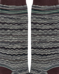 Missoni Missoni Purple Blue Mens Knit Stripe Crew Socks-M