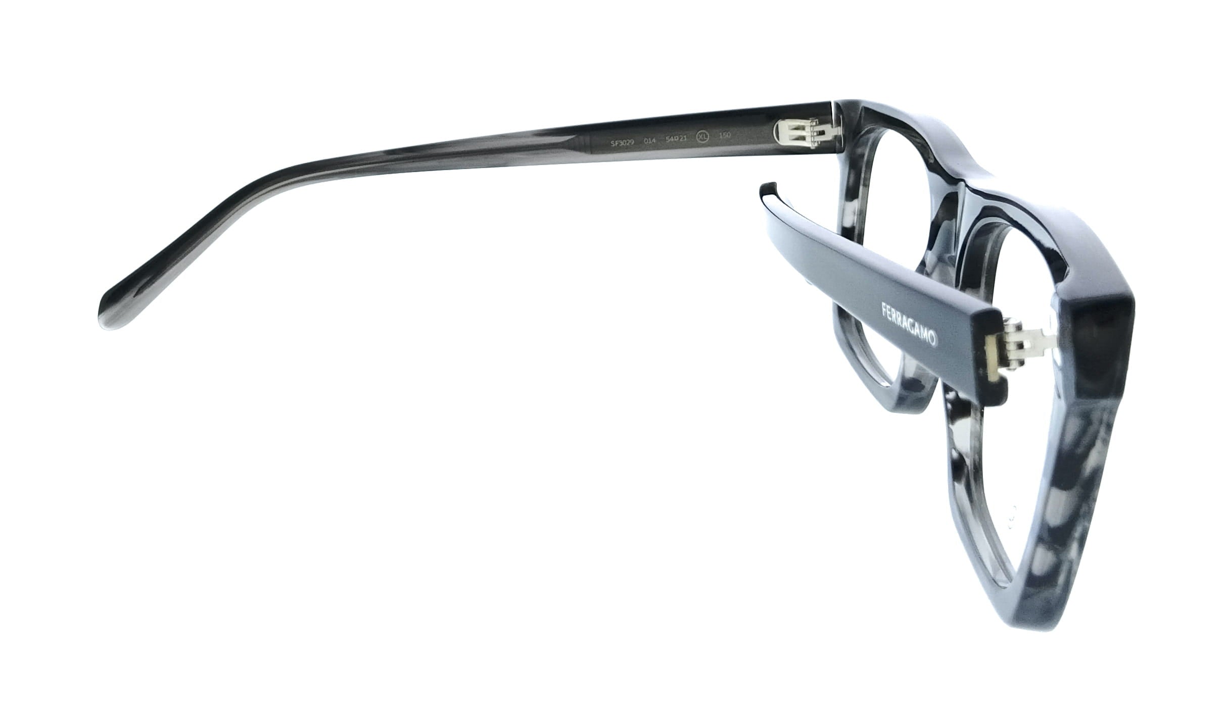 Salvatore Ferragamo Striped Grey Rectangle SF3029 014 Eyeglasses