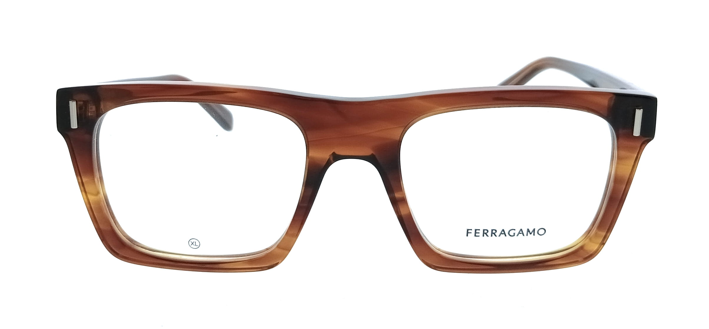 Salvatore Ferragamo Striped Brown Rectangle SF3029 216 Eyeglasses