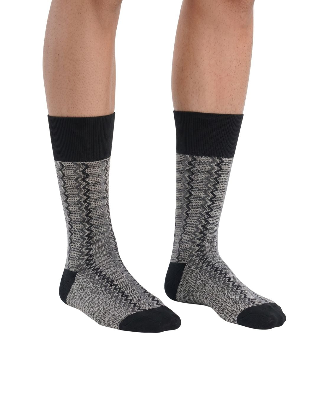 Missoni Missoni Black White Mens Speckle Chevron Crew Socks-