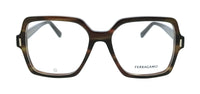 Salvatore Ferragamo Striped Brown Green Cat Eye SF3031 280 Eyeglasses