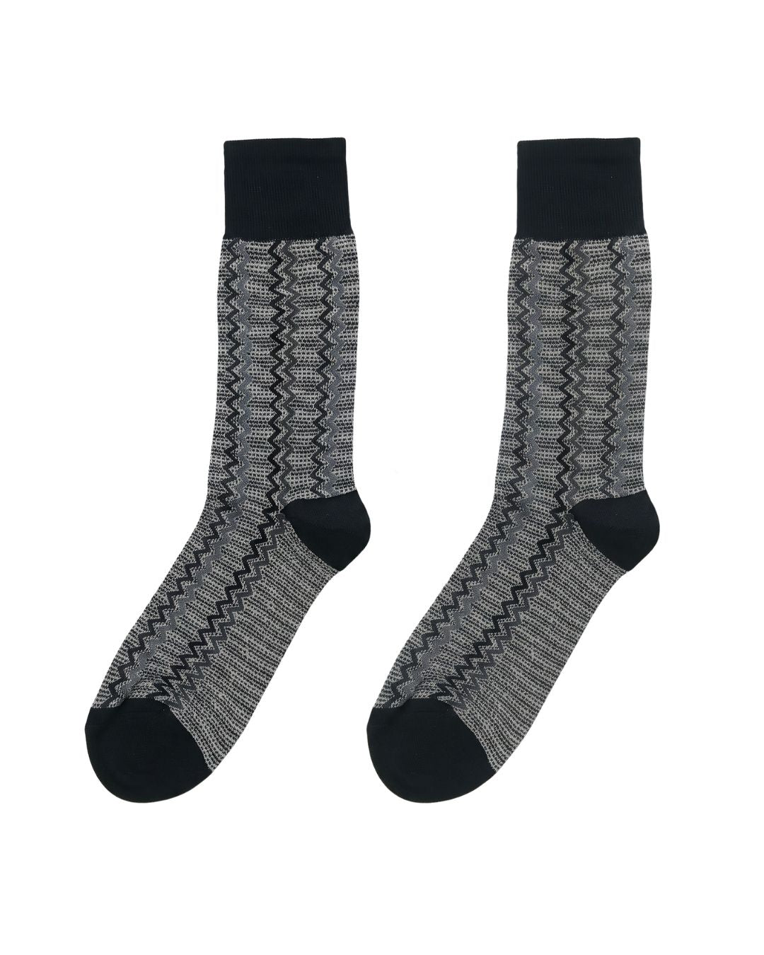 Missoni Missoni Black White Mens Speckle Chevron Crew Socks-