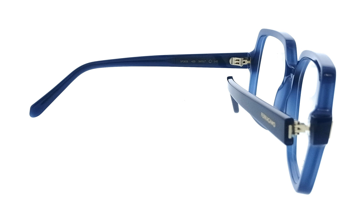 Salvatore Ferragamo Opaline Blue Cat Eye SF3031 423 Eyeglasses