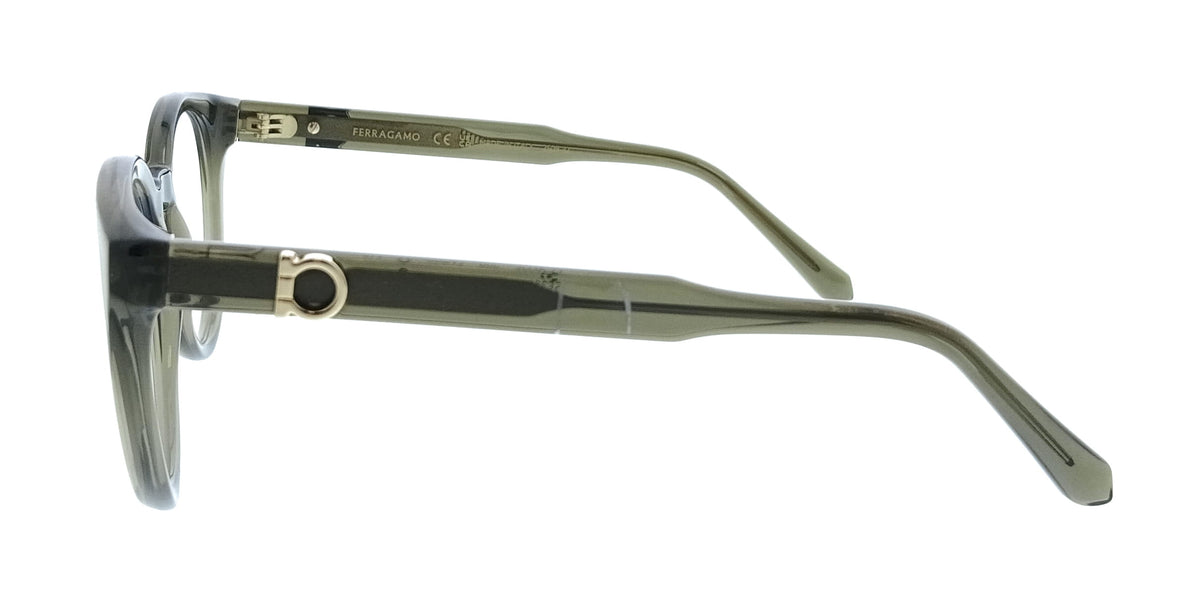 Salvatore Ferragamo Transparent Khaki Cat Eye SF3032E 320 Eyeglasses