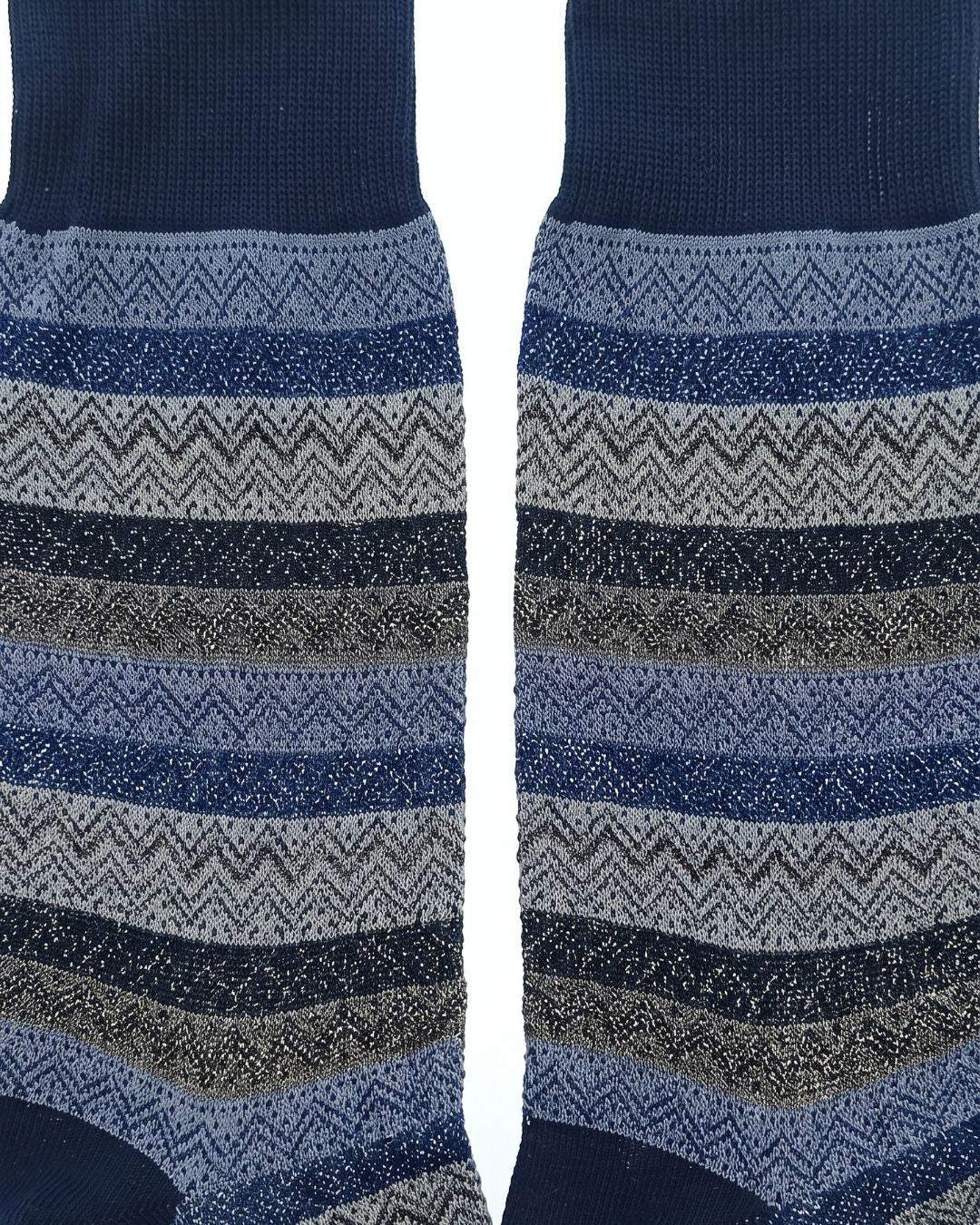 Missoni Missoni Navy Mens Pattern Stripe Crew Socks-M
