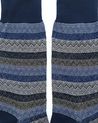 Missoni Missoni Navy Mens Pattern Stripe Crew Socks-M
