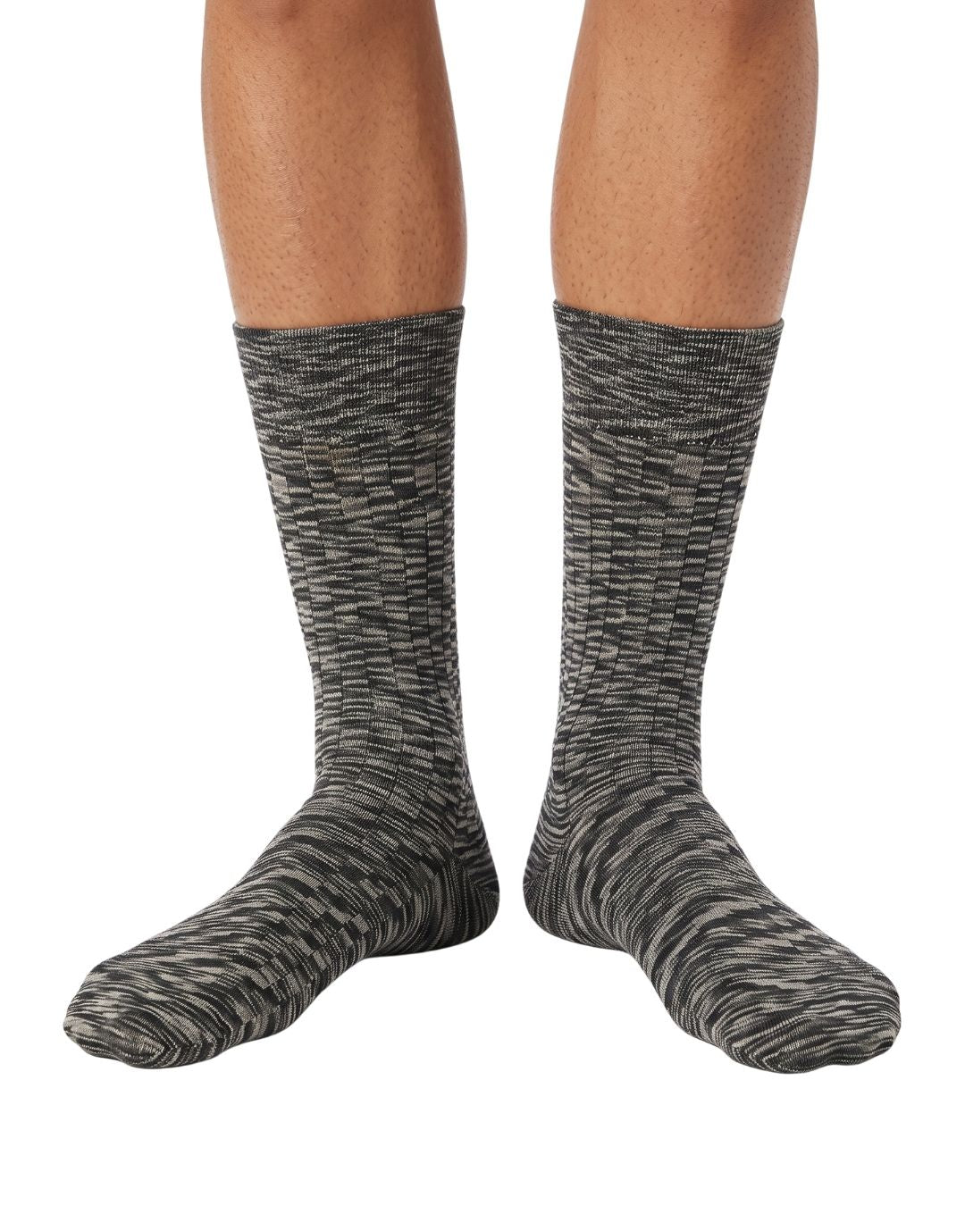 Missoni Missoni Grey  Mens Textured Ribbed Crew Socks-M