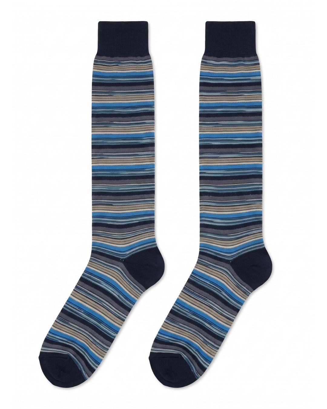 Missoni Missoni Turquoise  Mens Classic Stripe Crew Socks-M