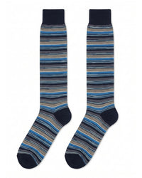 Missoni Missoni Turquoise  Mens Classic Stripe Crew Socks-M