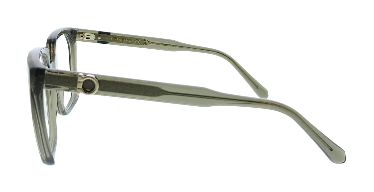 Salvatore Ferragamo Transparent Khaki Cat Eye SF3042E 320 Eyeglasses